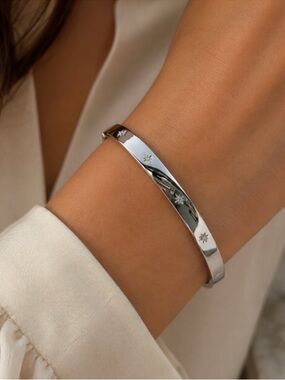 925 Sterling Silver Cuff Bracelet Star Celestial Bangle
Bracelet Hypoallergenic